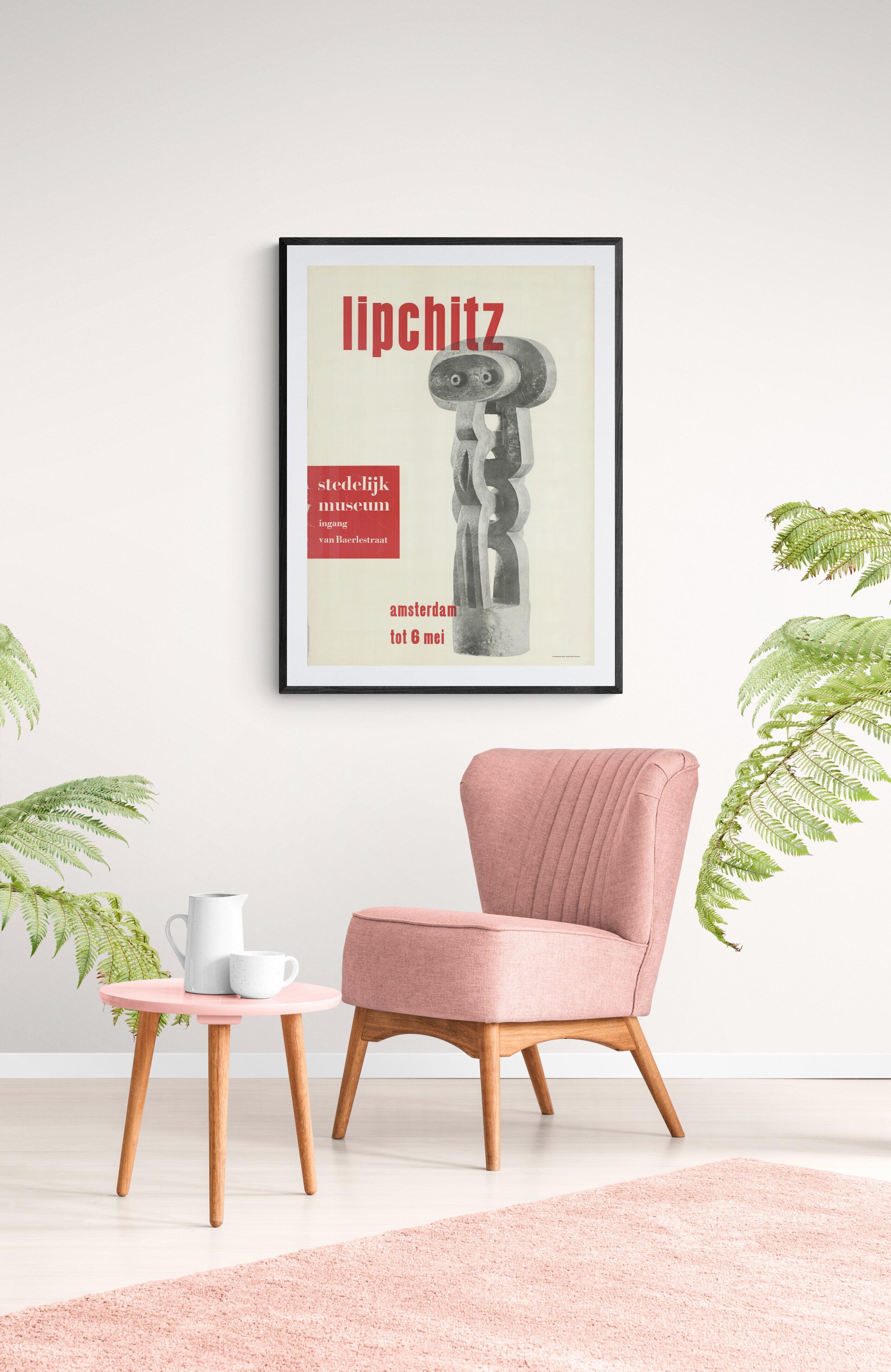 Exhibition poster for A.R. Penck at the Stedelijk Museum in Amsterdam.
The poster features a sculpture that reflects Penck's distinctive style, characterized by bold, expressive forms reminiscent of primitive art and cave paintings. While Penck's