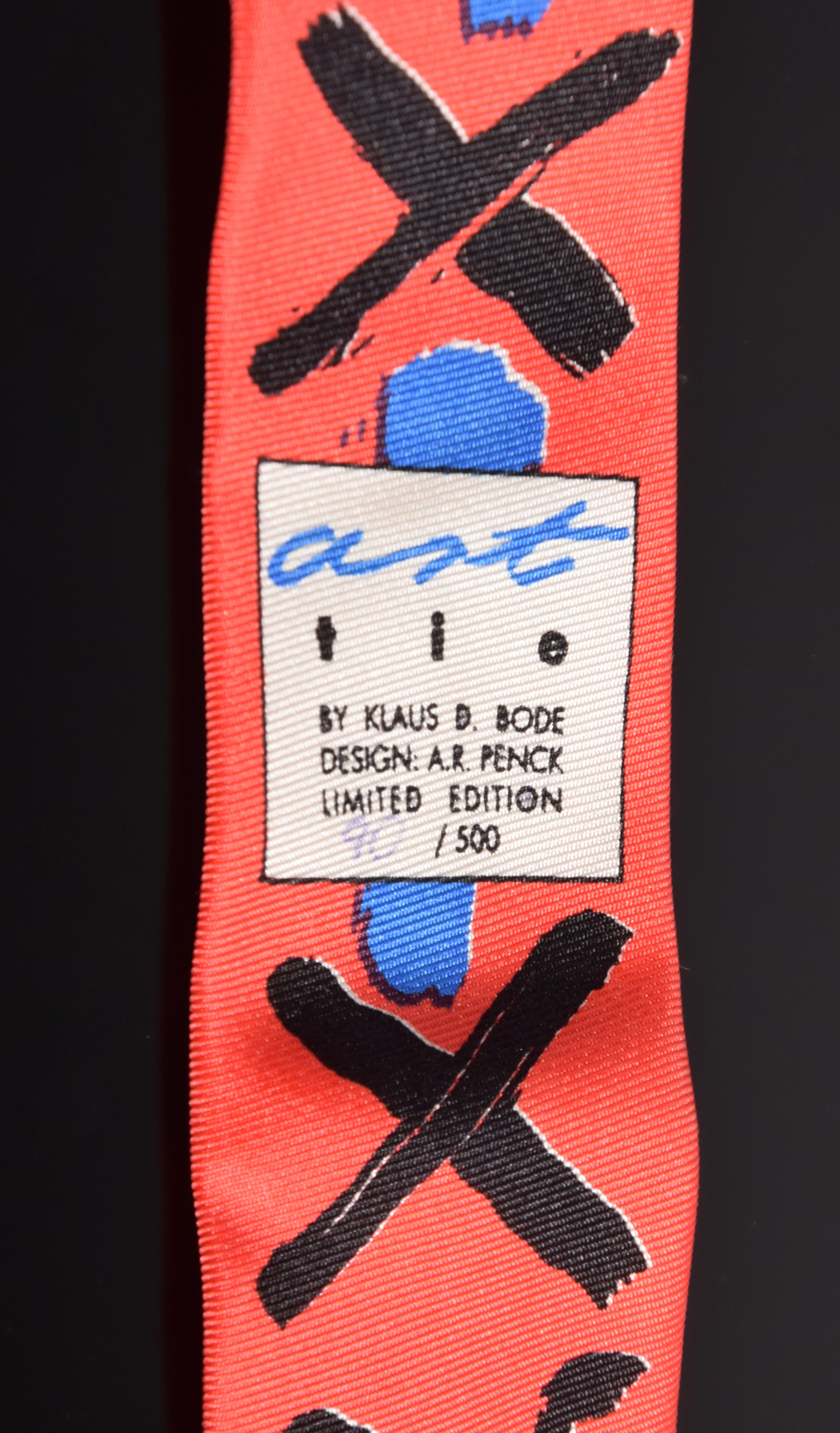 A.R. Cravatta Penck da uomo in seta Art di Klaus D. A. Bode, edizione limitata in vendita 4