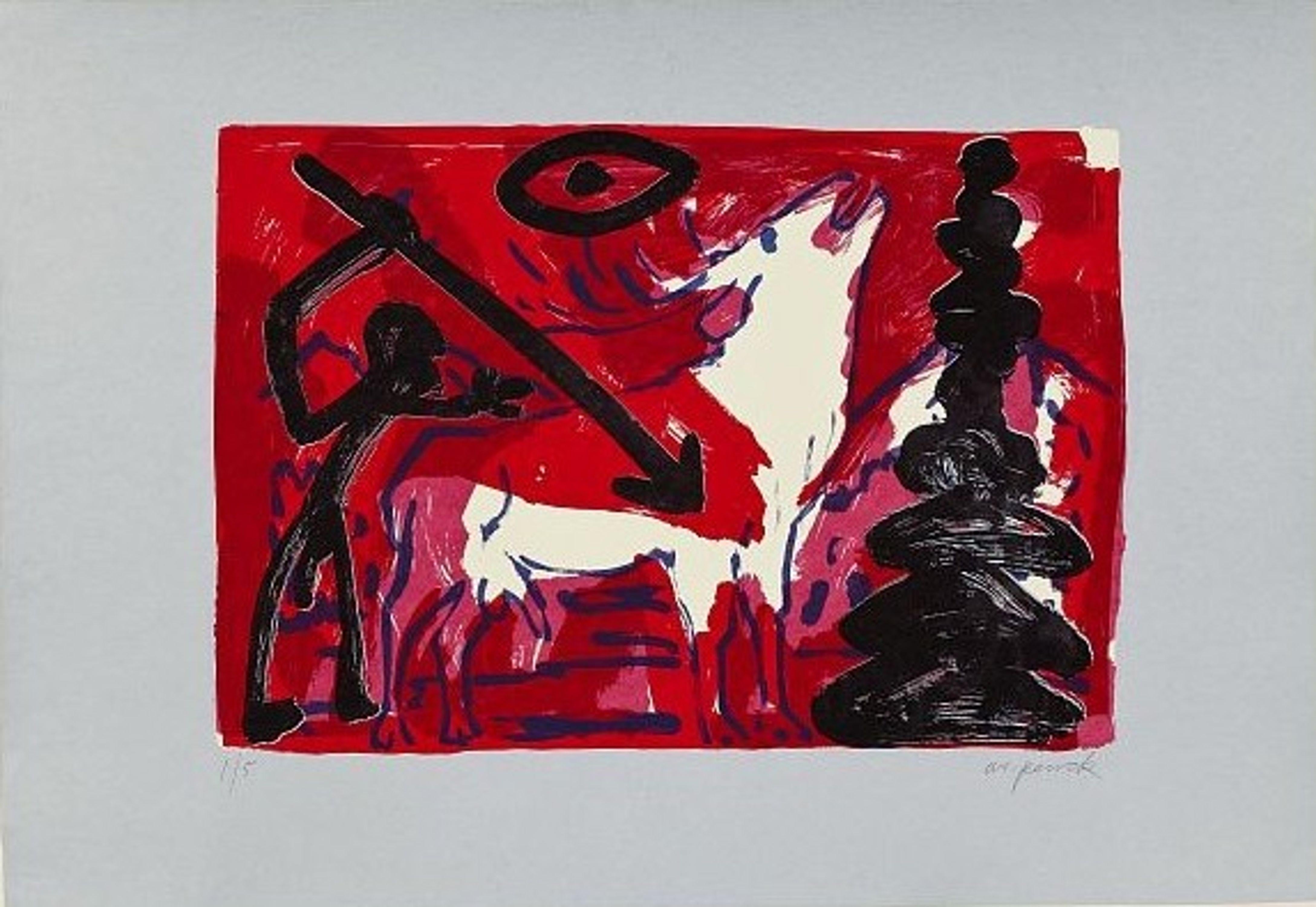 Kleiner Hirsch VI (Little stag) - Print by A.R. Penck (Ralf Winkler)