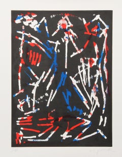 Mul, Bul Dang & Sentimentality, Abstract Woodblock by A.R. Penck