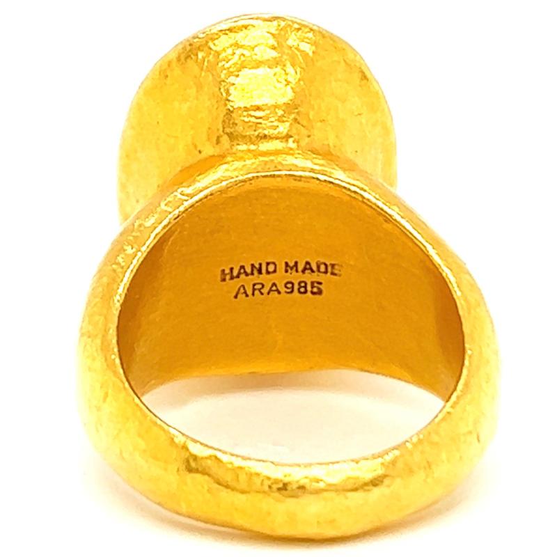 ARA 17.00 Carat Aquamarine 24 Karat Yellow Gold Cocktail Ring 1