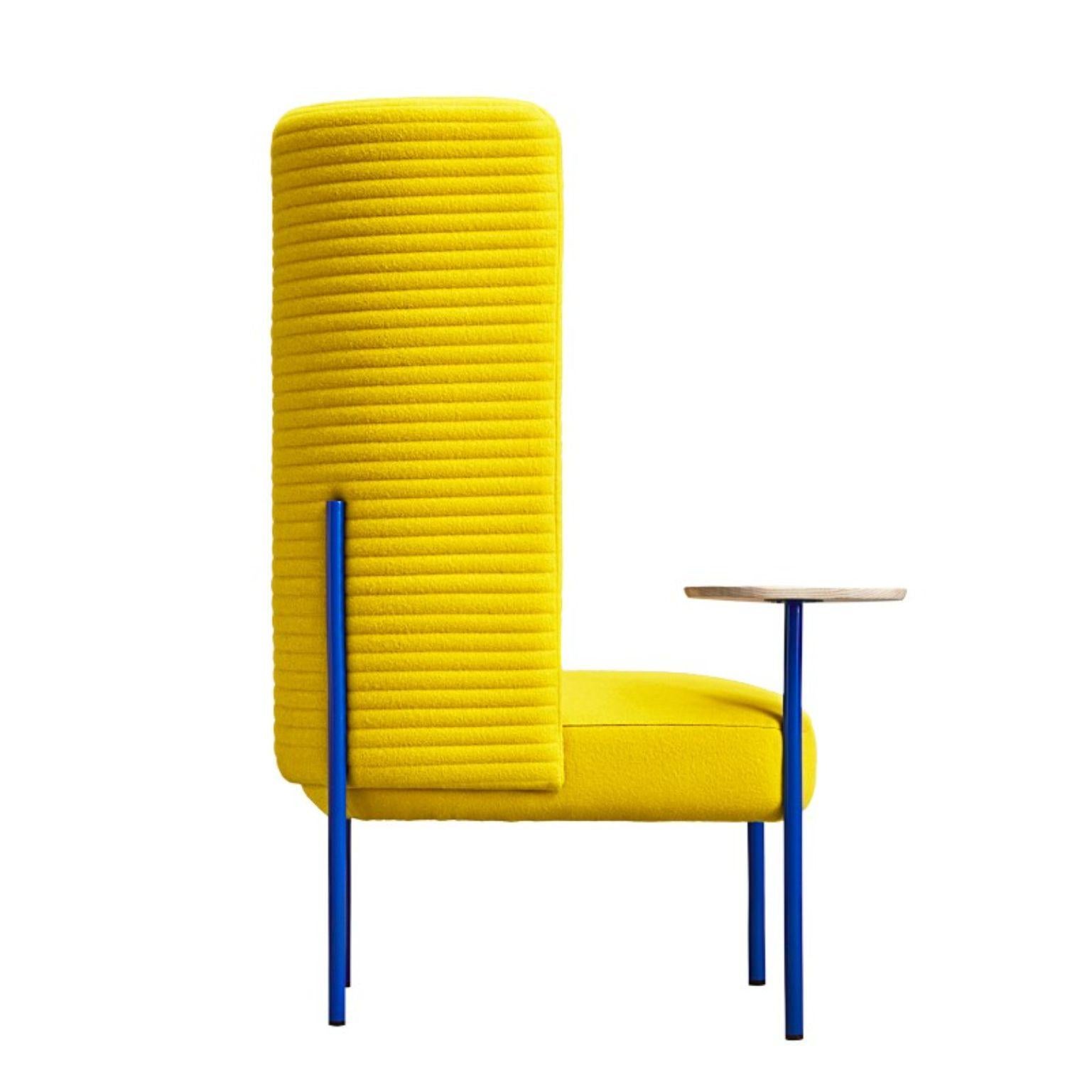 Ara armchair by PerezOchando
Dimensions: W 74, D 74, H 125, Seat 43
Materials: Iron backrest structure and pine wood seat structure
Foam CMHR (high resilience and flame retardant) for all our cushion filling systems
Cushion 50% goose feathers