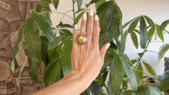 Ara Diamond 24 Karat Yellow Gold Silver Cocktail Ring