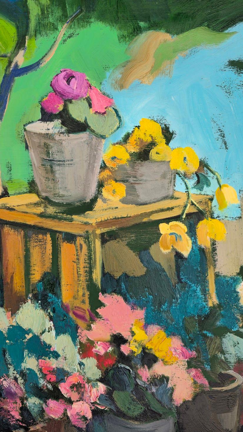 At our country cottage, Flowers Still Life, Original oil Painting, One of a Kind For Sale 1