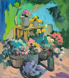 At our country cottage, Flowers Still Life, Original oil Painting, One of a Kind