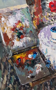 At the Window, Still Life, Original Painting, One of a Kind