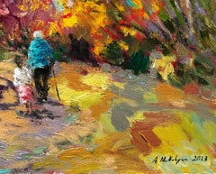 Autumn, Fall, figurative, Impressionism, Original oil Painting, One of a Kind