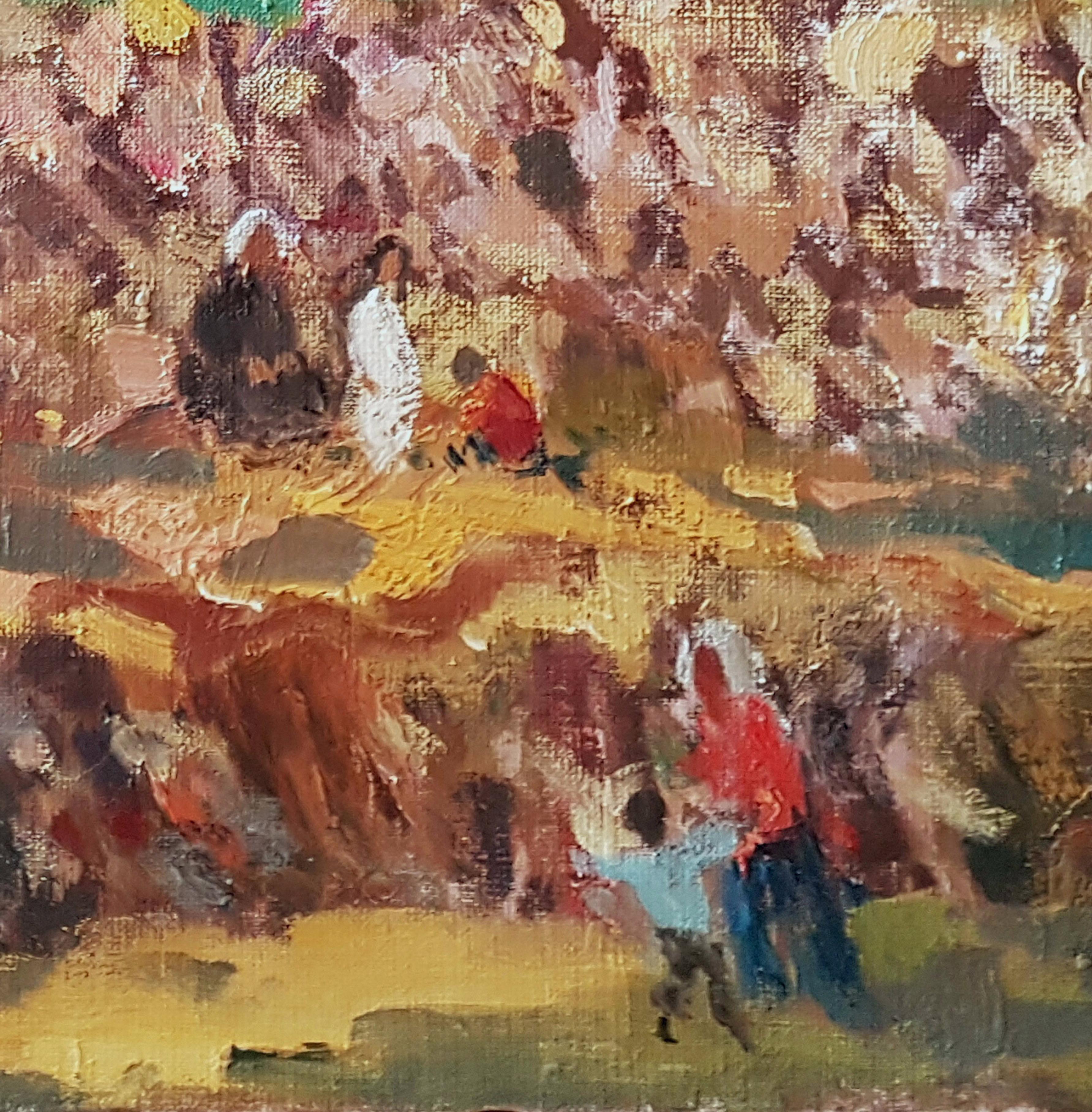 Beautiful Day, Original oil Painting, One of a Kind - Brown Landscape Painting by Ara H. Hakobyan