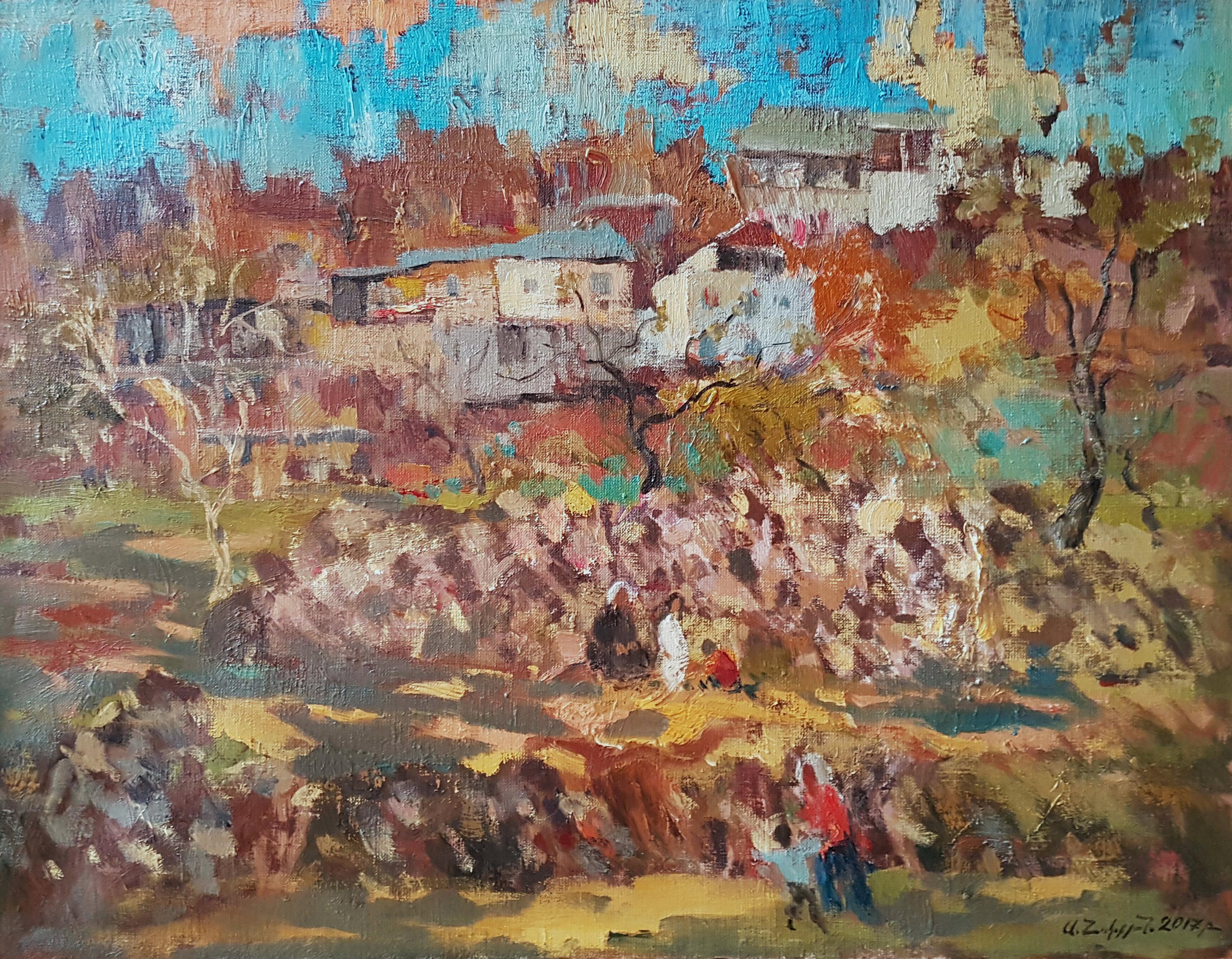 Ara H. Hakobyan Landscape Painting - Beautiful Day, Original oil Painting, One of a Kind