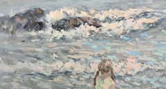 By the Sea, Coastal, Figurative, Original oil Painting, One of a Kind