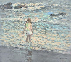 By the Sea, Coastal, Figurative, Original oil Painting, One of a Kind