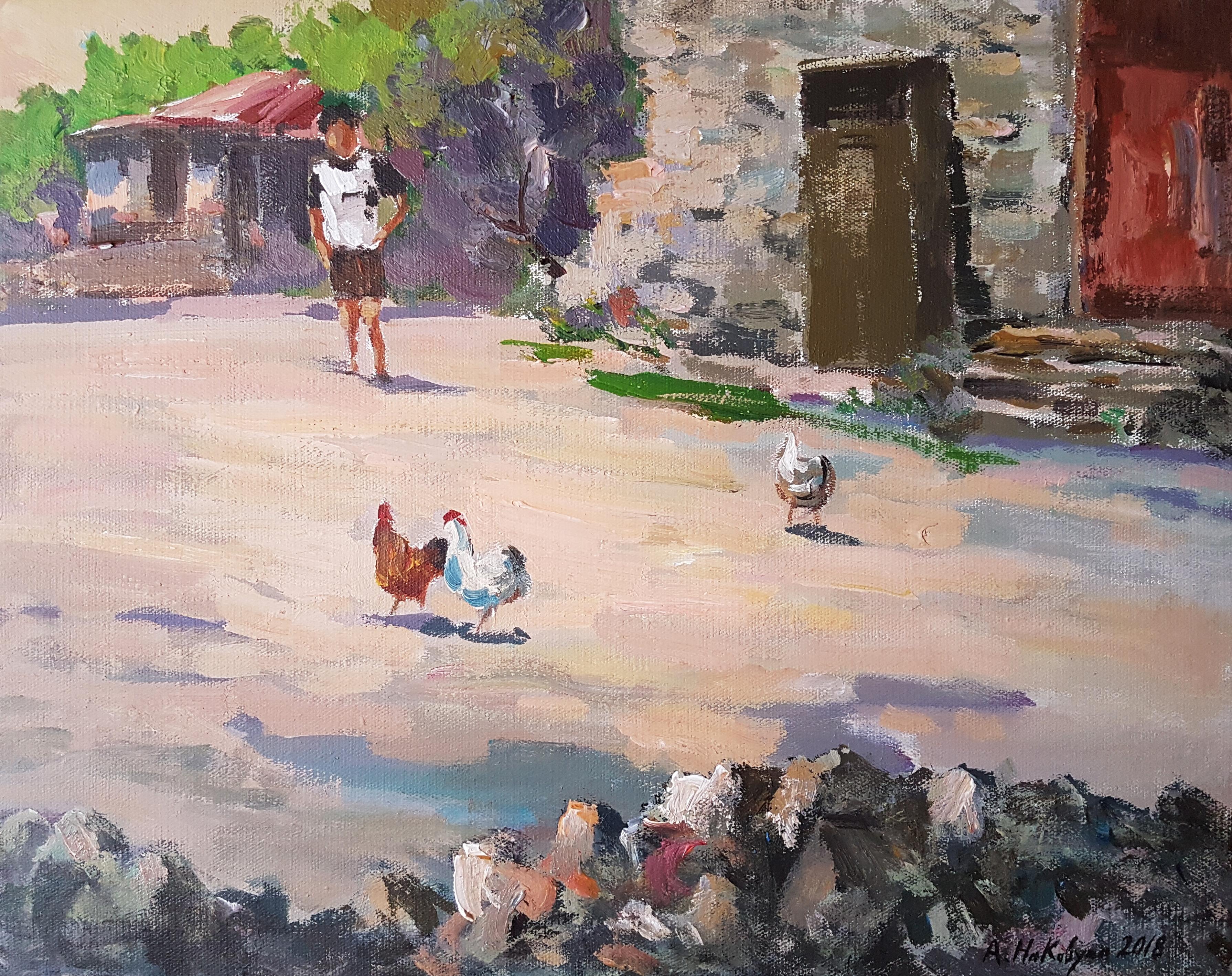 Farm, Original oil Painting, One of a Kind