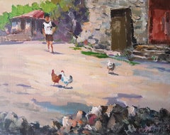 Fattoria, Pittura ad olio originale, Impressionismo, Pezzo unico