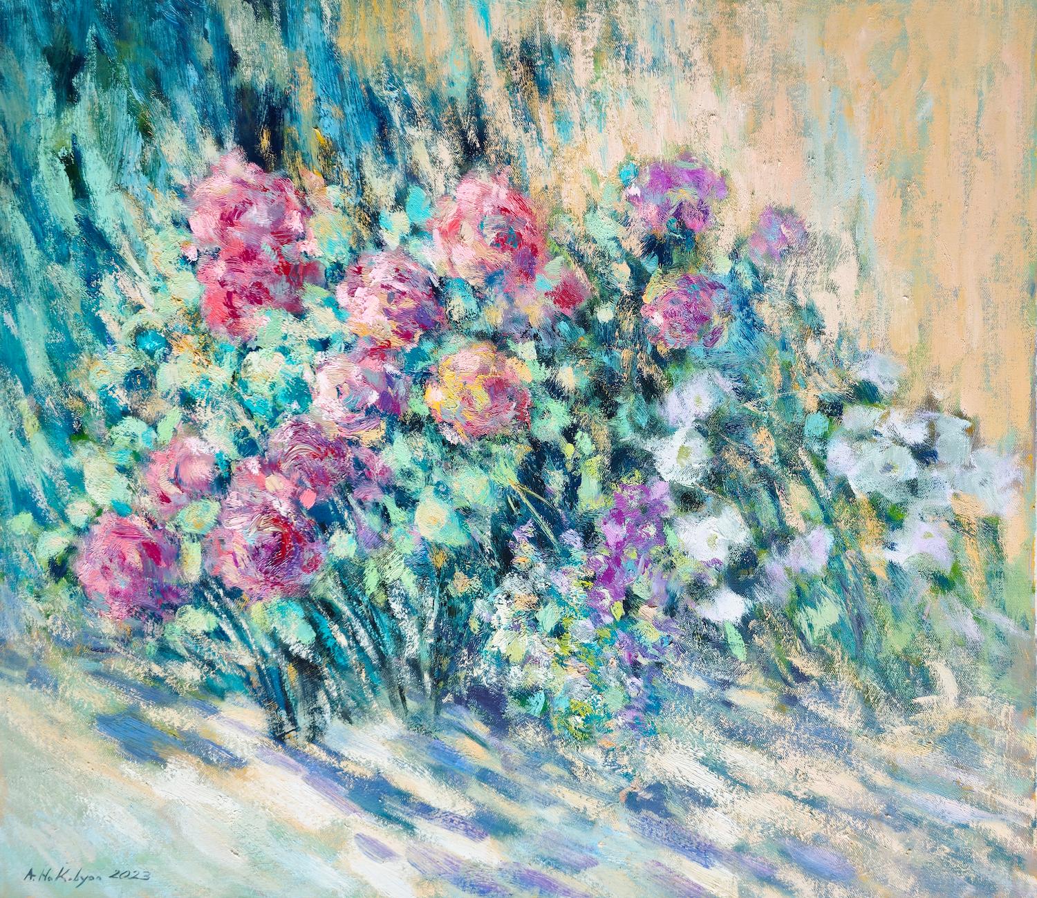 Landscape Painting di Ara H. Hakobyan - Fiori, Impressionismo, Pittura ad olio originale, Pezzo unico, Pronto da appendere