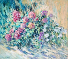 Flores, Impresionismo, Pintura al óleo original, Único, Listo para colgar