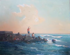 Gulls, Original oil Painting, One of a Kind