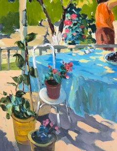 In the Village, Landscape, Figurative, Original oil Painting, One of a Kind