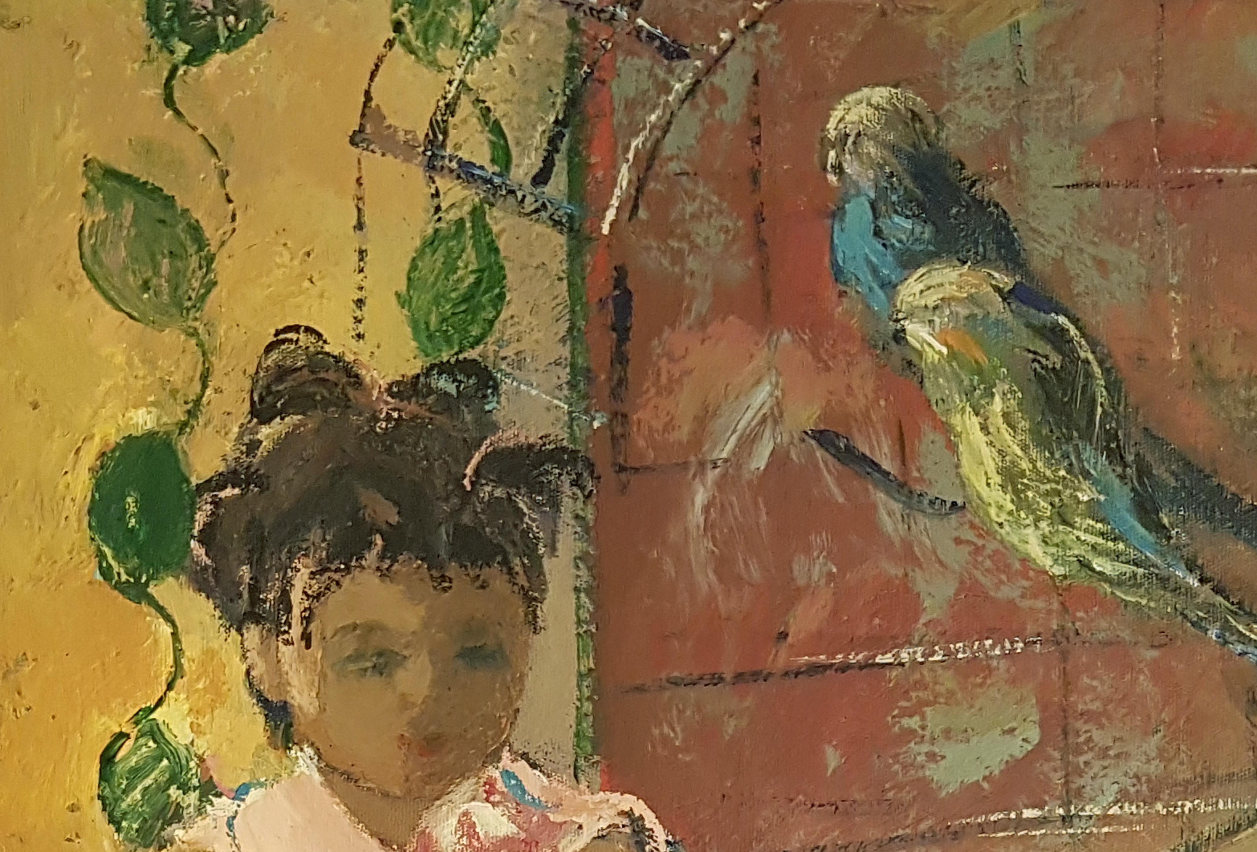 Kleines Mädchen, figurativ, Original-Ölgemälde, Unikat, Unikat – Painting von Ara H. Hakobyan