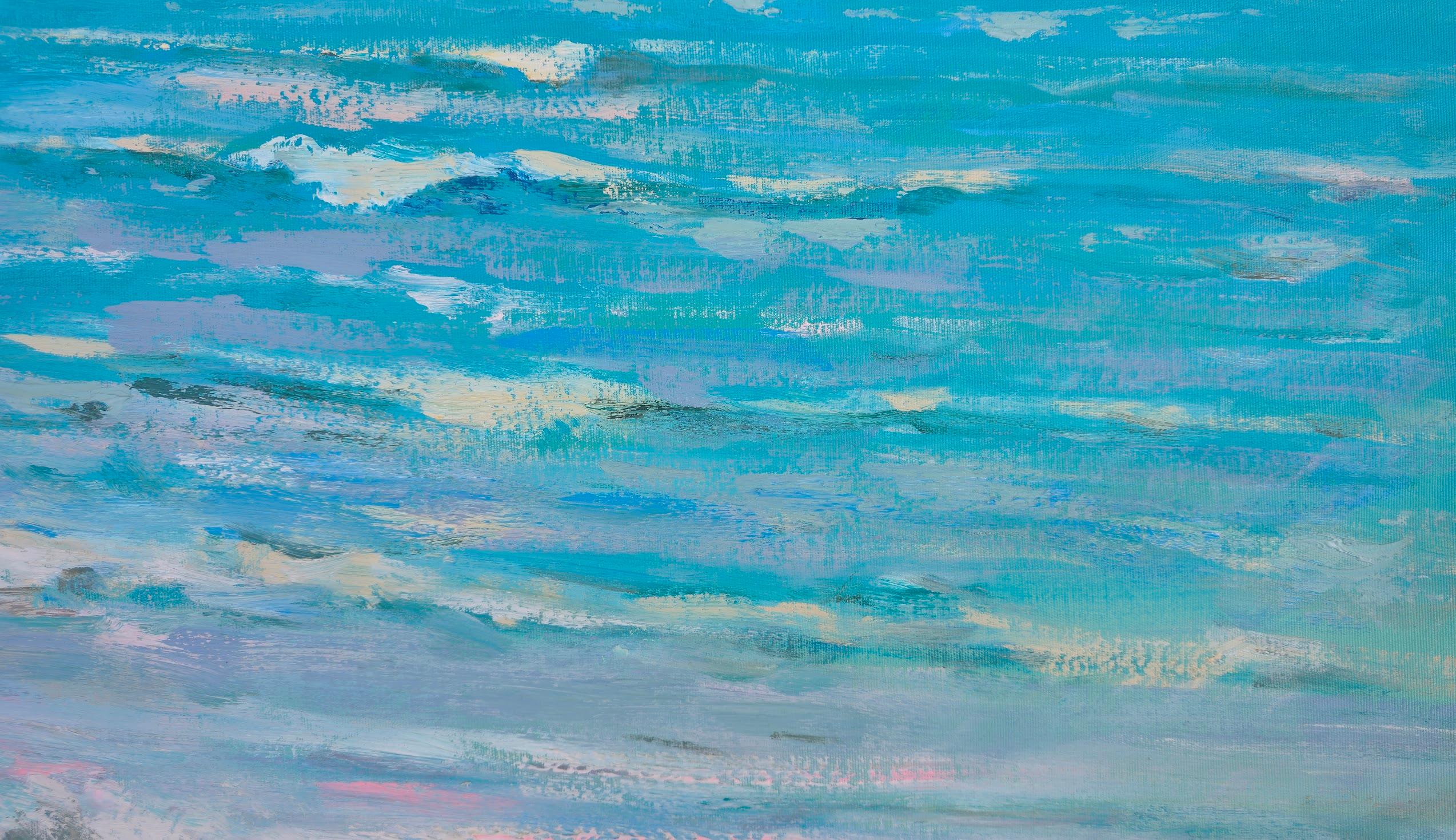 Brese d'océan impressionniste, peinture à l'huile originale, unique en son genre - Painting de Ara H. Hakobyan
