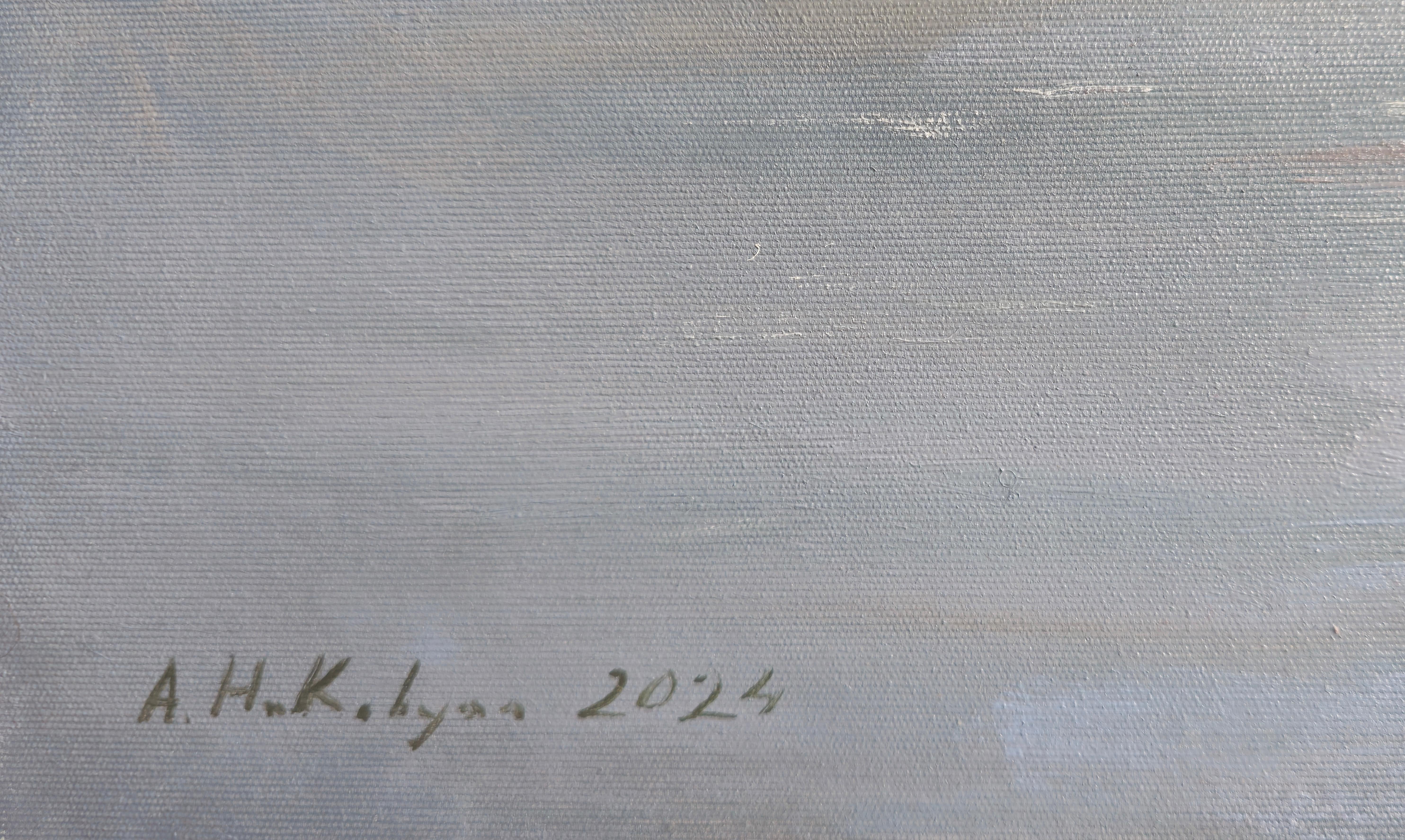 South Bay, Impressionismo, Pittura ad olio originale, Pezzo unico - Painting di Ara H. Hakobyan