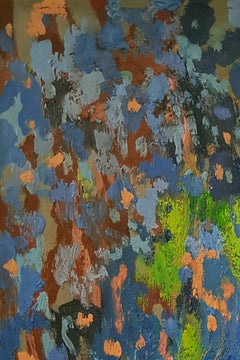 Stilleben in Blau und Gelb, Original Ölgemälde, Unikat