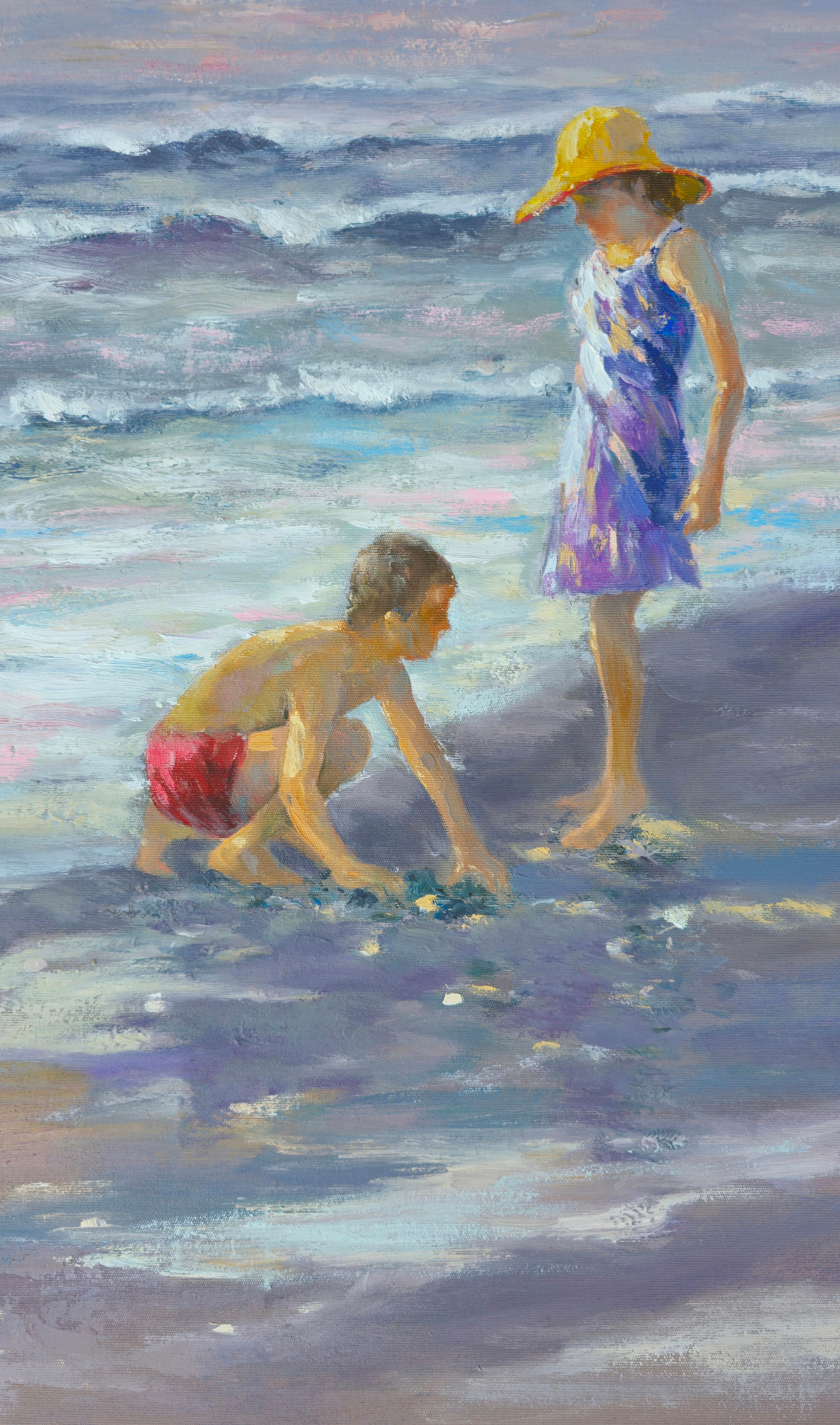Costa estiva, Impressionismo, Pittura ad olio originale, Pezzo unico - Painting Accademia di Ara H. Hakobyan