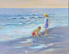Summer Coast, Impressionism, Original oil Painting, One of a Kind