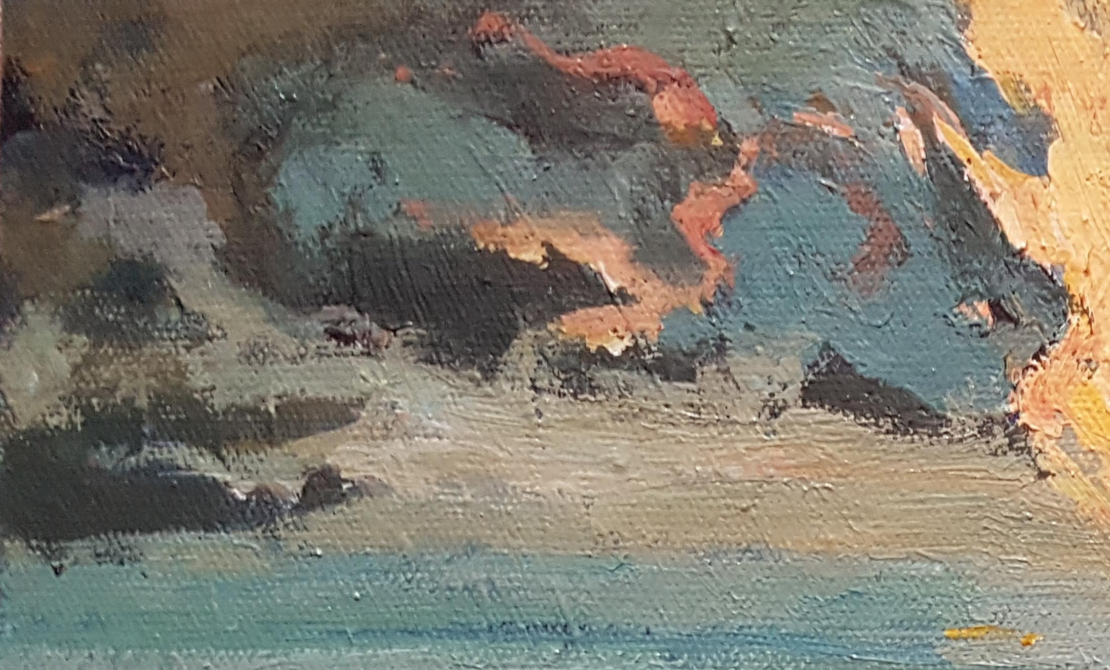 Artist: Ara H. Hakobyan
Work: Original Oil Painting, Handmade Artwork, One of a Kind
Medium: Oil on Canvas
Year: 2017
Style: Impressionism
Subject: Sunset 
Size: 12