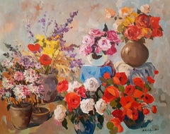 Symphonie de fleurs, peinture originale, unique en son genre