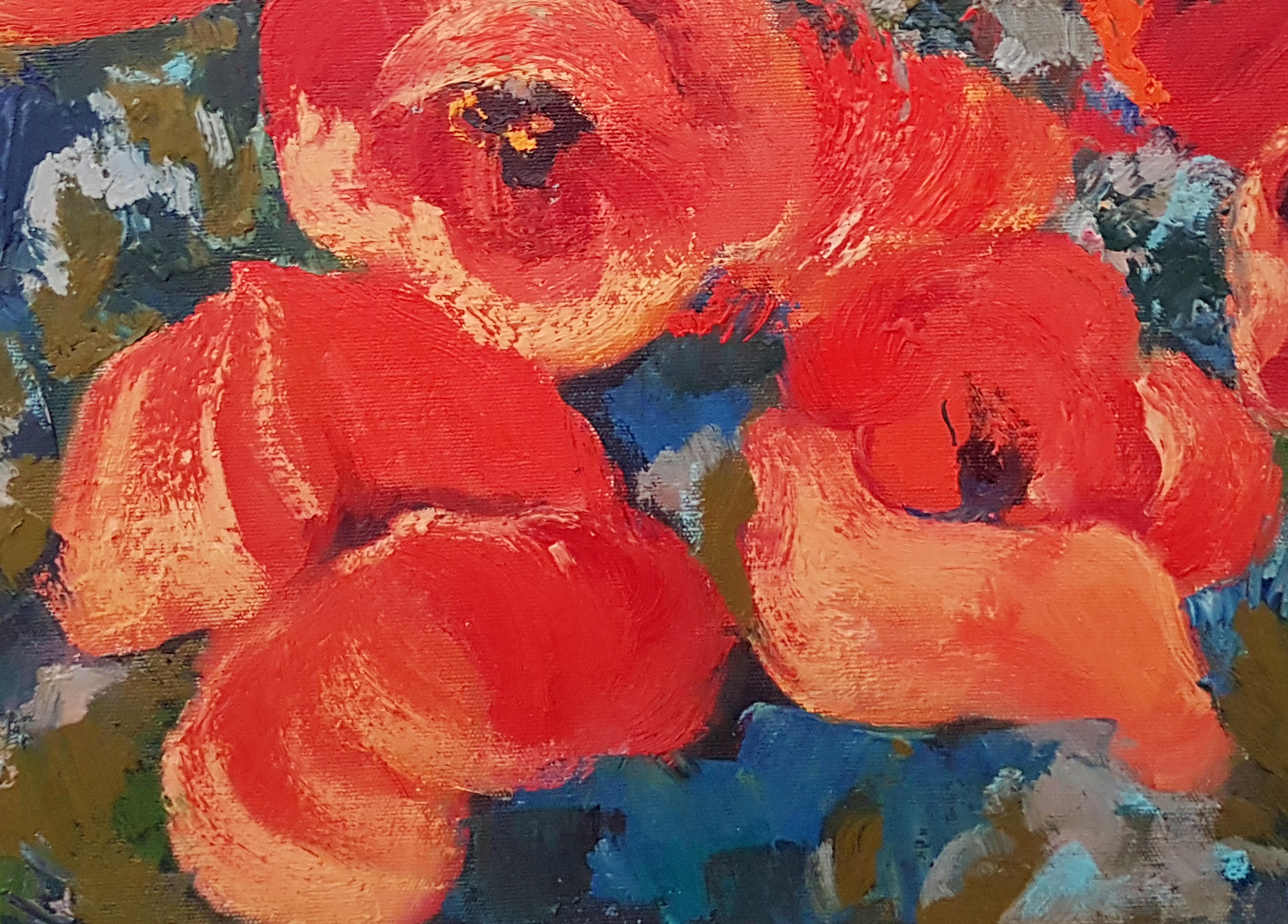 Tulips, Fleurs, Peinture originale, unique en son genre - Académique Painting par Ara H. Hakobyan