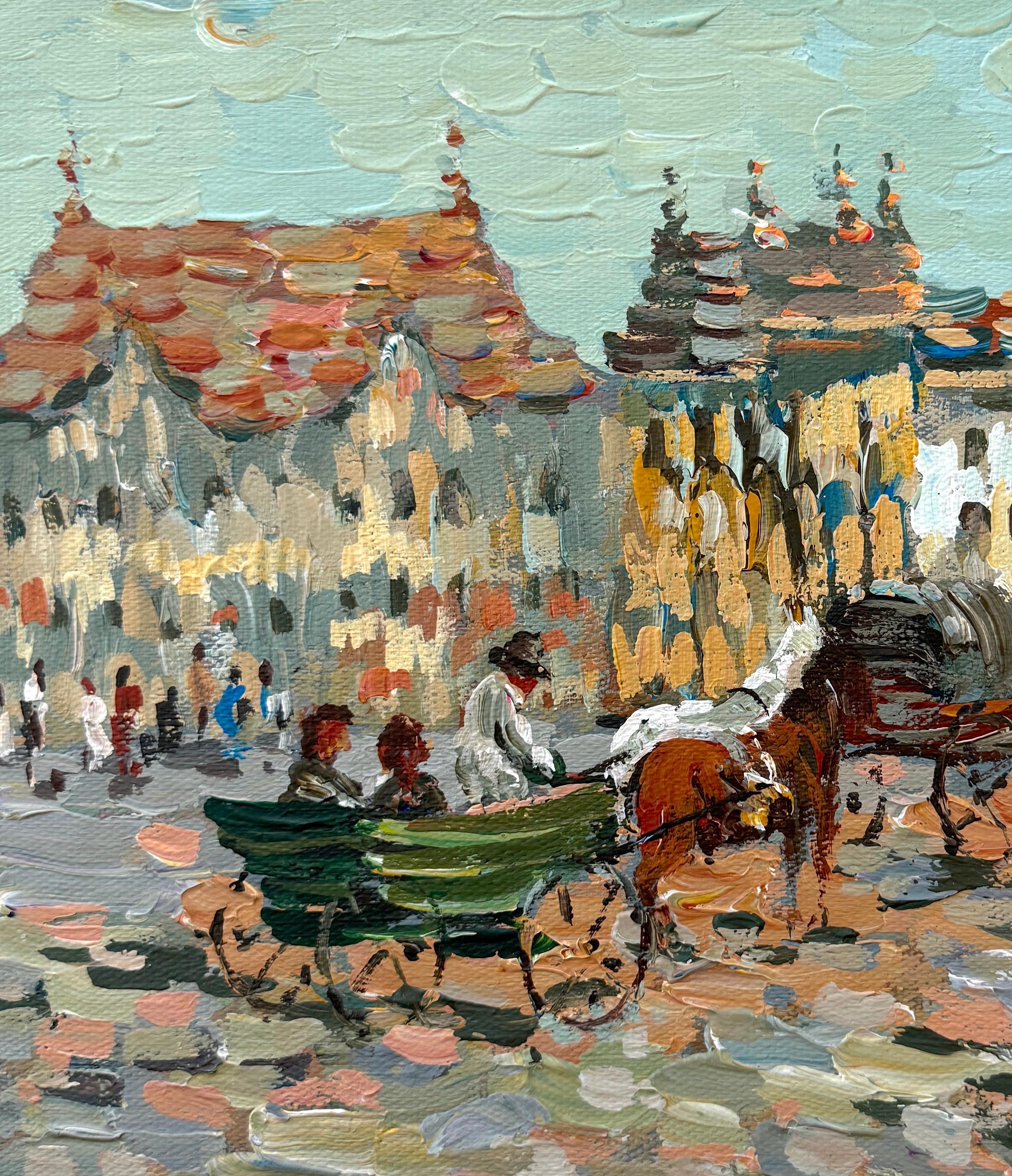 Viena, Impresionismo, Pintura al óleo original, Única en su género, paisaje urbano - Painting Académico de Ara H. Hakobyan