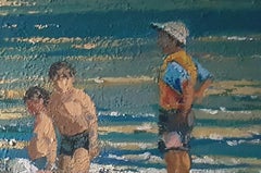 Woman offering corn, Coastal, Impressionism Original oil Painting, One of a Kind