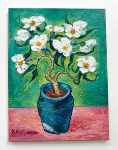 Van Gogh Flowers, Contemporary Art, Original oil Painting, Ready to Hang