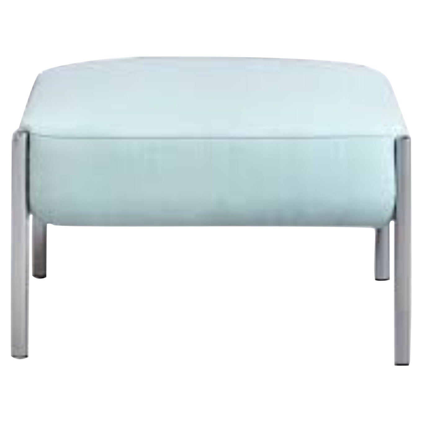 Ara Ottoman, Blue & Chrome by Pepe Albargues For Sale