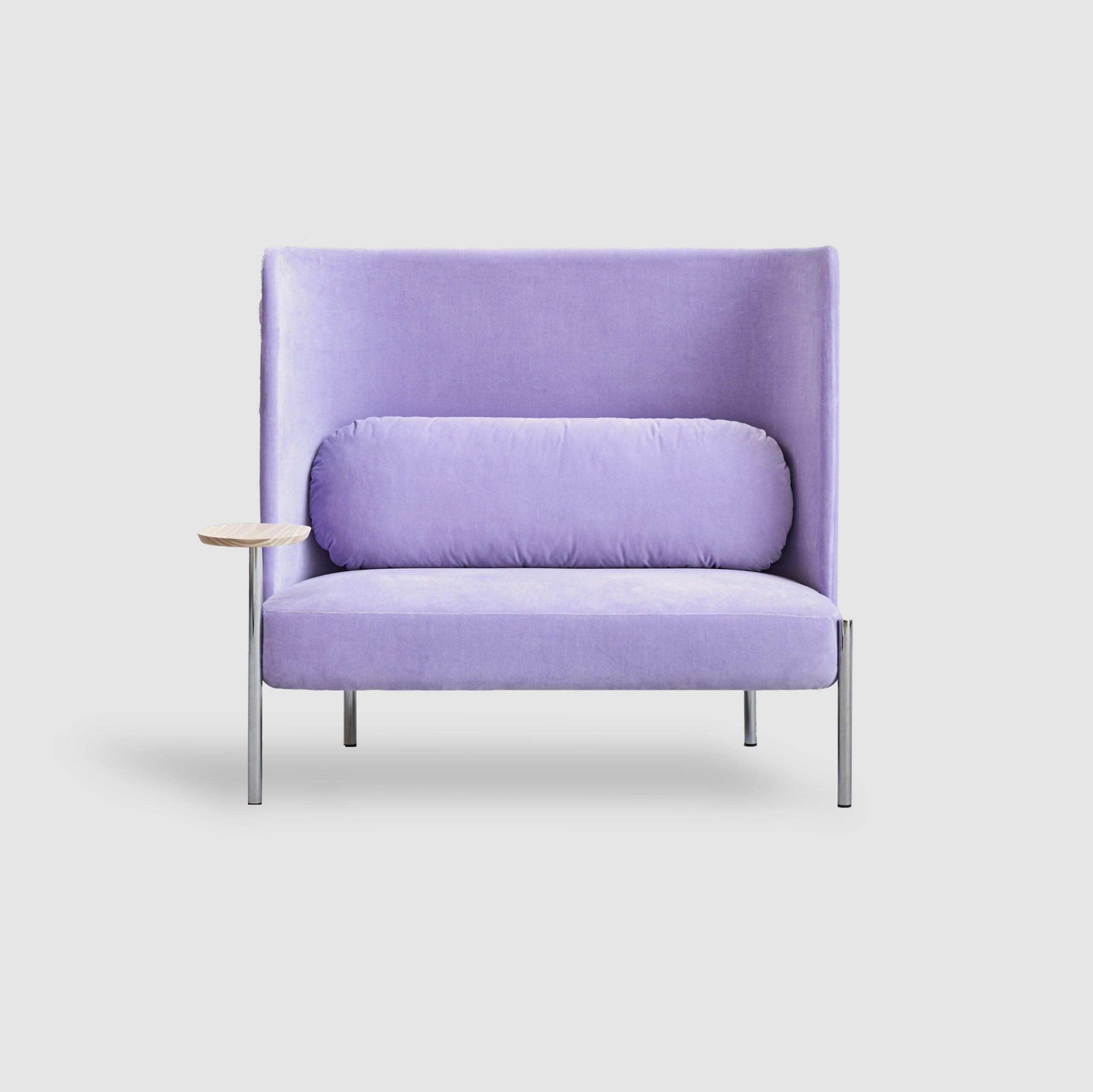 Ara sofa with side table by Pepe Albargues
Dimensions: W130, D75, H123, Seat45
Materials: Iron backrest structure and pine wood seat structure
Foam CMHR (high resilience and flame retardant) is used for the seats
Cushion 50% goose feathers and