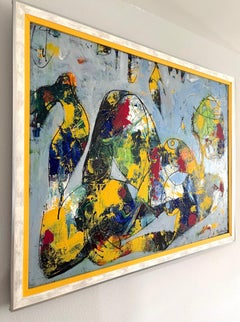 Arte contemporanea astratta Avant Garde Pittura originale pronta da appendere