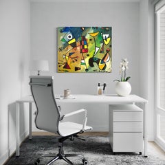 Arte contemporanea astratta Avant Garde Pittura originale pronta da appendere