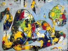 Arte contemporanea astratta Avant Garde Pittura originale pronta da appendere