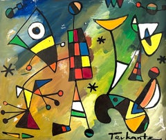 Arte contemporanea astratta Avant Garde Pittura originale pronta da appendere