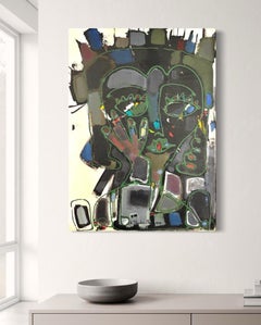 Ritratto Arte contemporanea Avant Garde Pittura originale pronta da appendere
