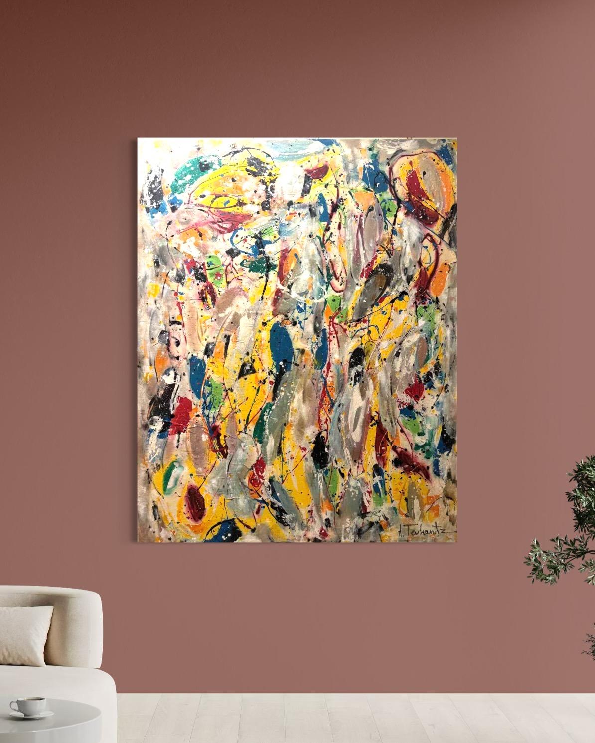 Ritmo del tempo Arte contemporanea Avant Garde Pittura originale pronta da appendere in vendita 1