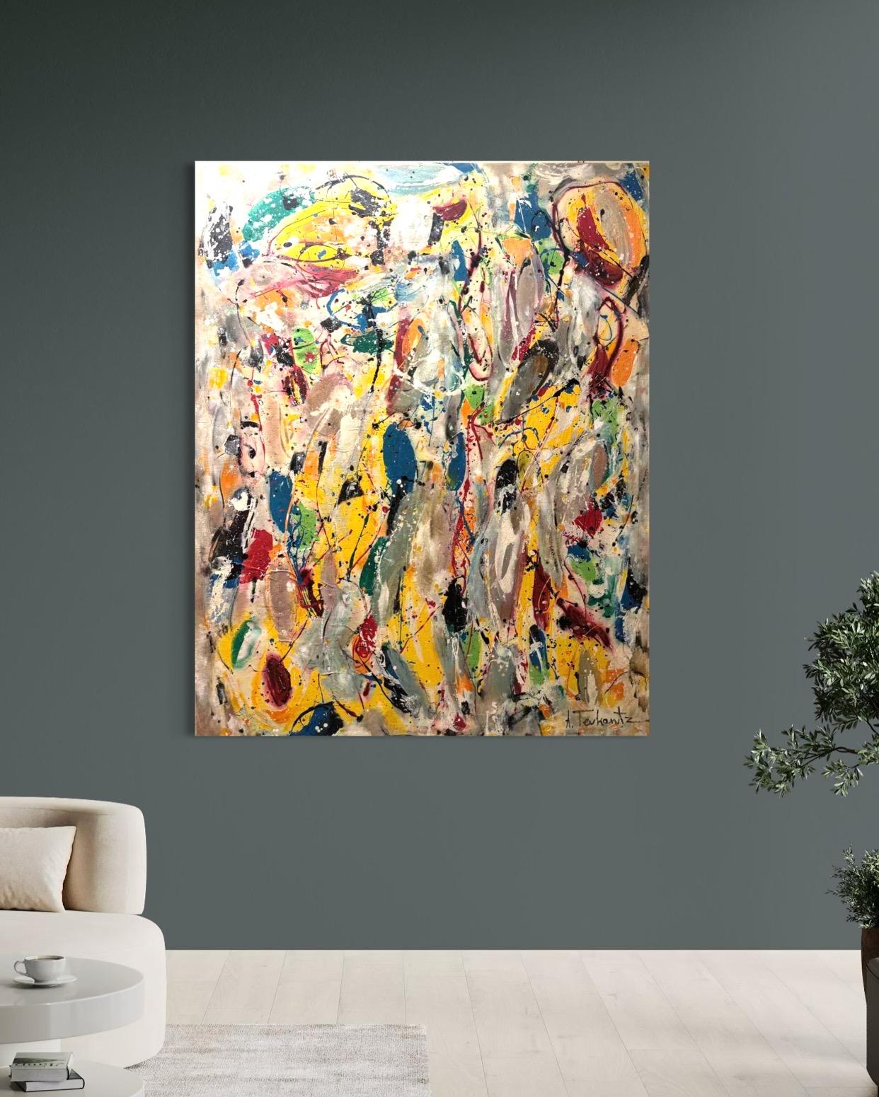 Ritmo del tempo Arte contemporanea Avant Garde Pittura originale pronta da appendere in vendita 2