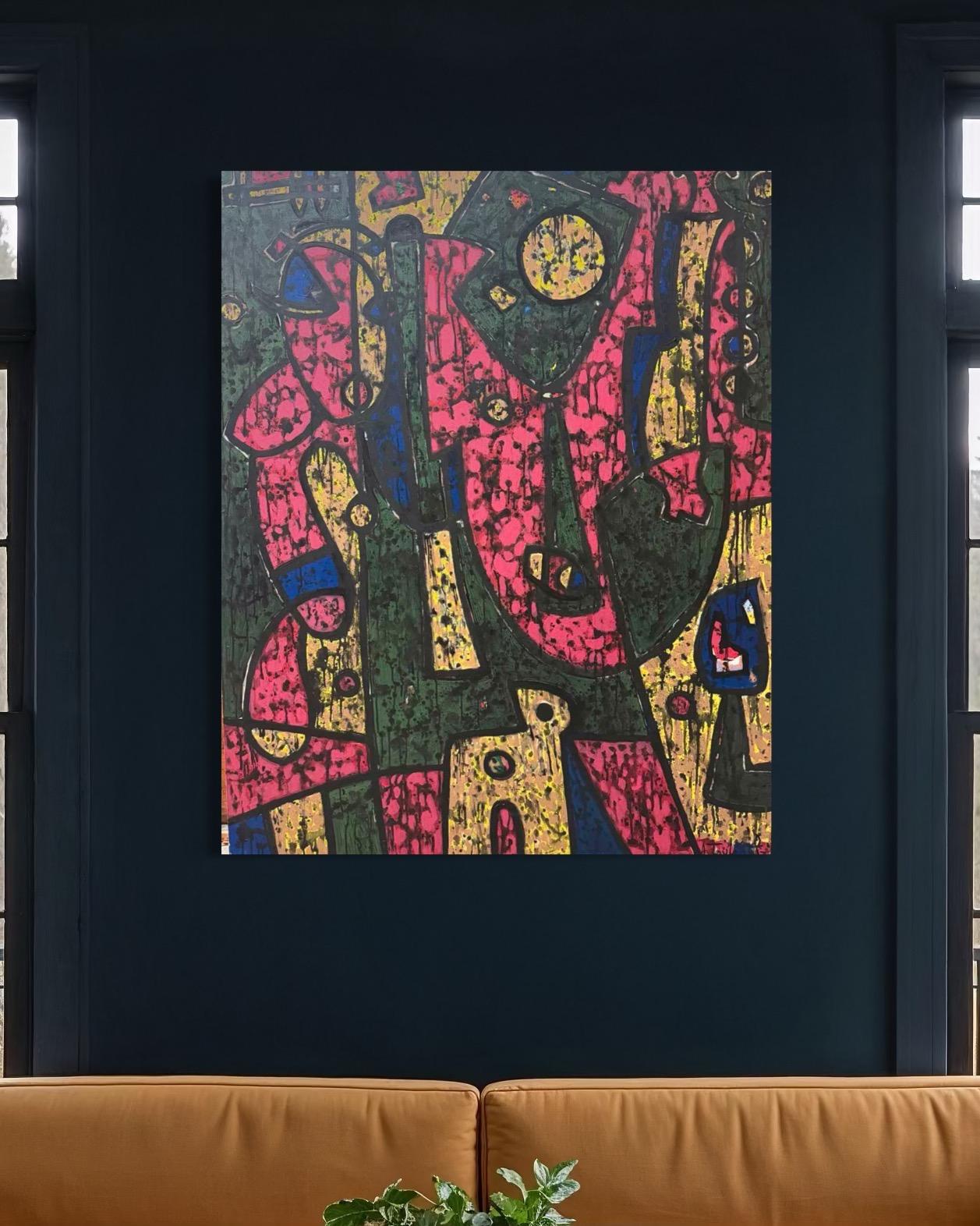 Sie Contemporary Art Avant Garde Originalgemälde hängefertig – Painting von Ara Tevkantz