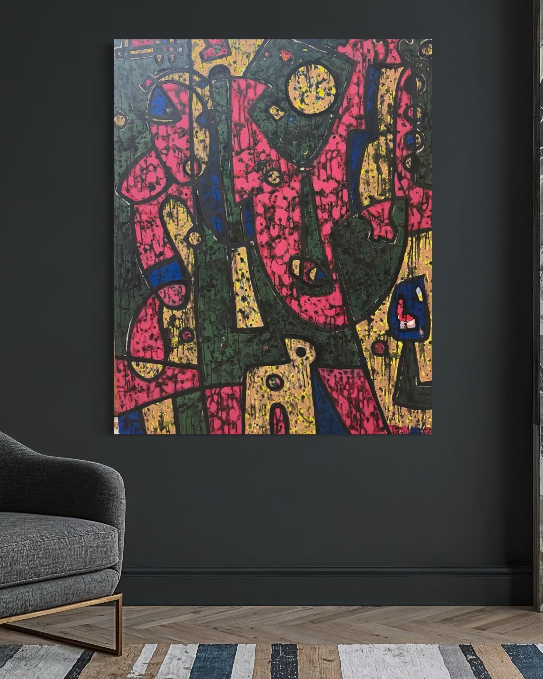 Sie Contemporary Art Avant Garde Originalgemälde hängefertig im Angebot 1