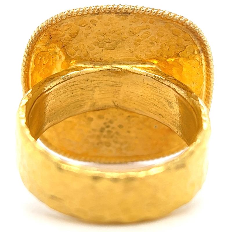 Türkis-Diamant-Cocktailring aus 24 Karat Gelbgold mit schlafender Schönheit 1