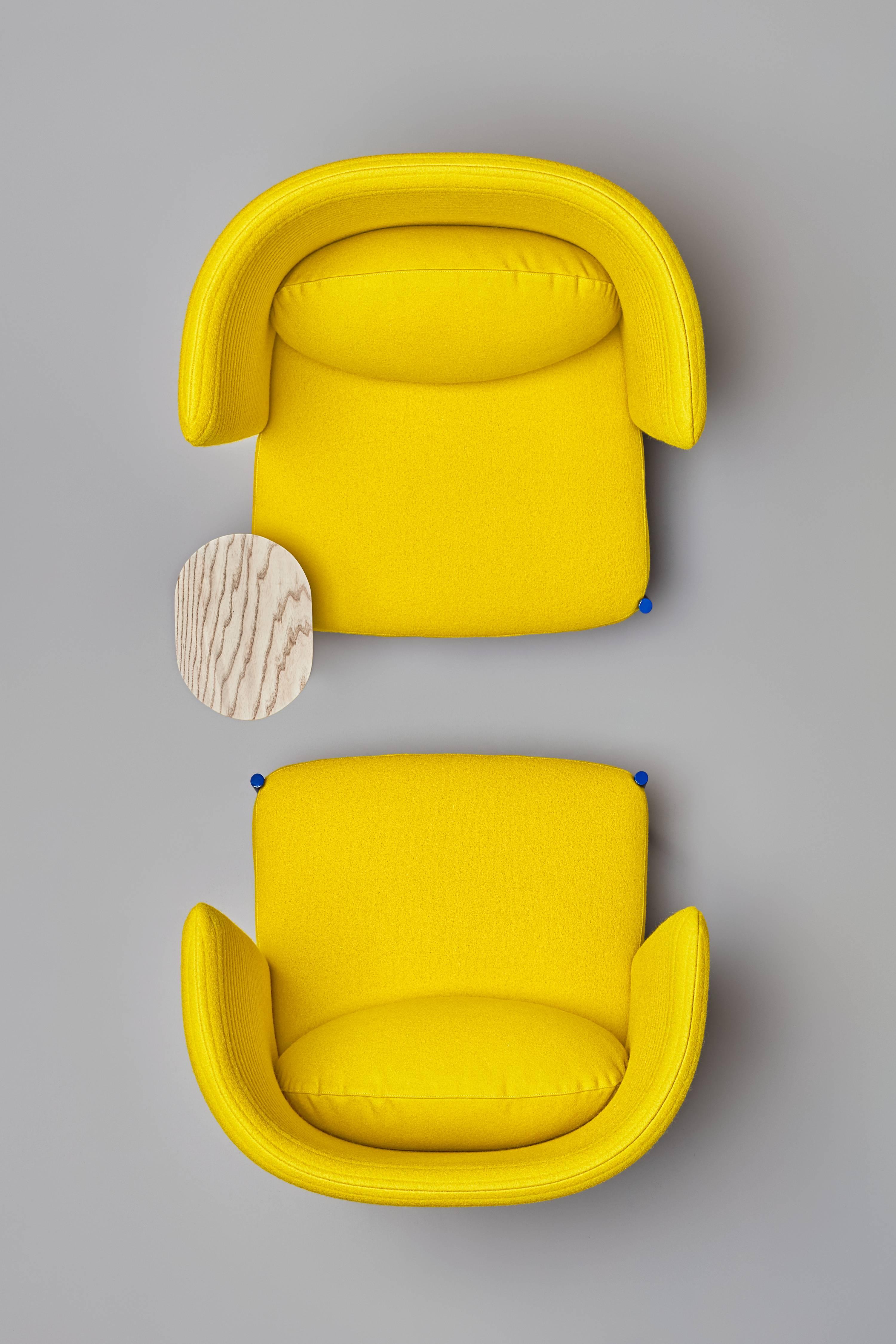 Spanish Ara Yellow Armchair by Pepe Albargues For Sale