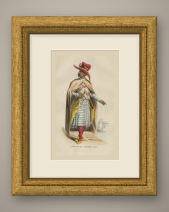 Arab Gentleman of High Rank, Antique Hand-Colored Costume Print, Berghaus, 1854