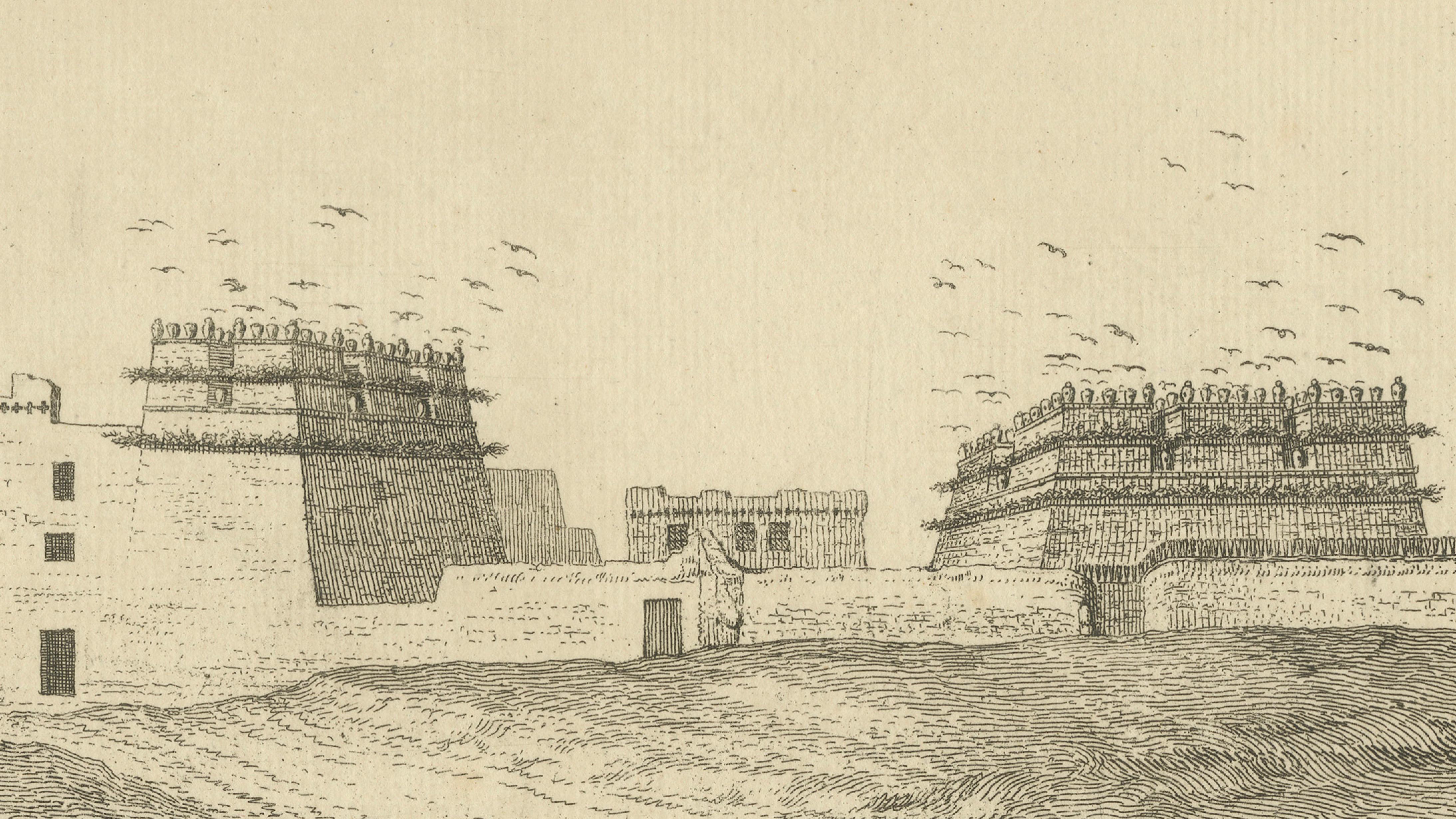 Arab Houses and Pigeon Towers in Egypt – Norden Architectural Engraving, c.1755