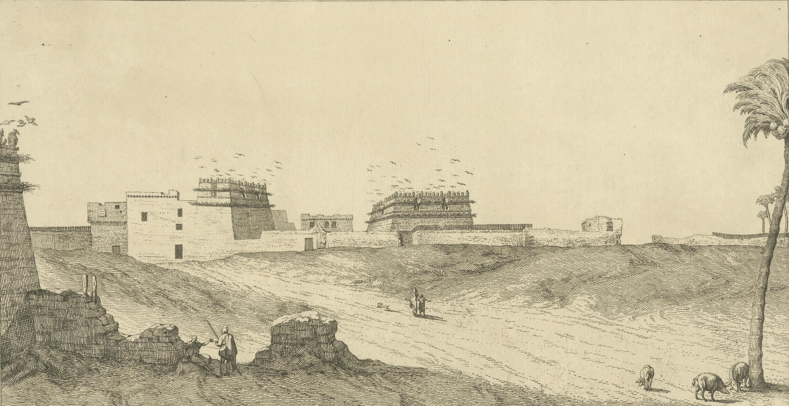 Arab Houses and Pigeon Towers in Egypt – Norden Architectural Engraving, c.1755