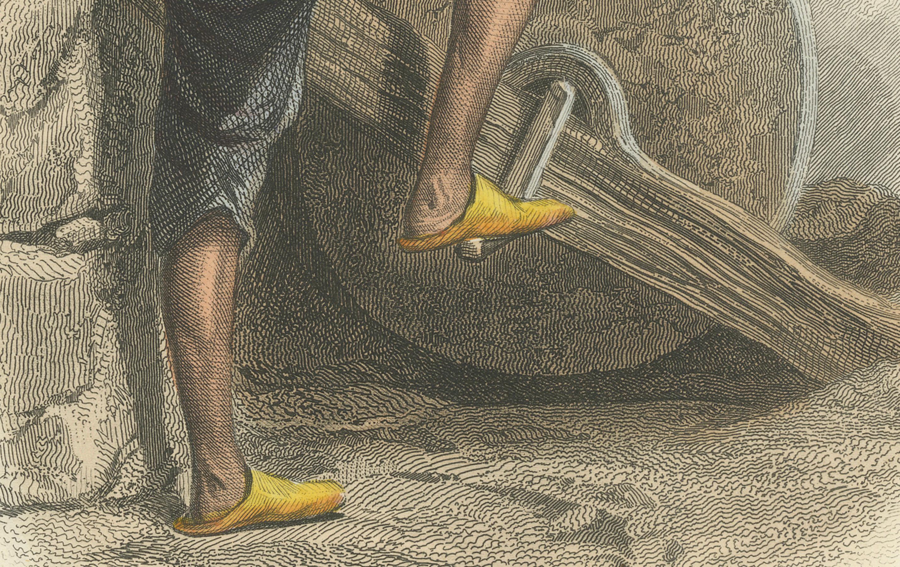 Arabischer Messerschleifer - Kairo Ägypten, Compte Calix Handkolorierter Druck 1853 (Französisch) im Angebot